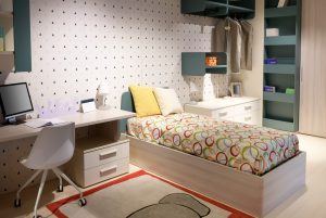 Interior of modern teenager bedroom